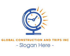 Time Clock Globe logo design