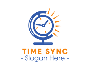 Time Clock Globe logo design