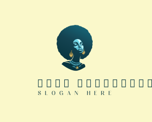 Beautiful Afro Hair Woman  Logo