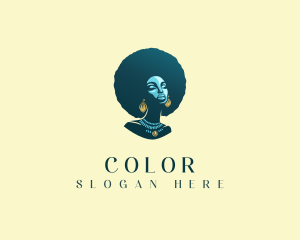 Beautiful Afro Hair Woman  Logo