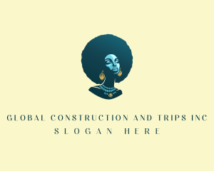 Beautiful Afro Hair Woman  Logo