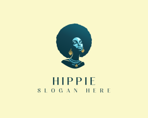 Beautiful Afro Hair Woman  Logo