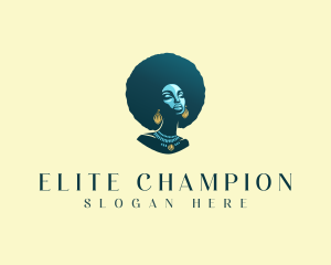 Beauty - Beautiful Afro Hair Woman logo design