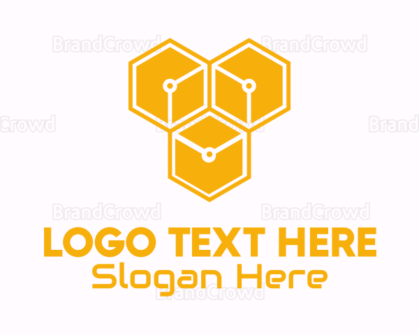 Yellow Circuitry Honeycomb Logo