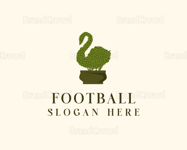 Swan Topiary Plant Logo
