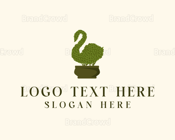 Swan Topiary Plant Logo