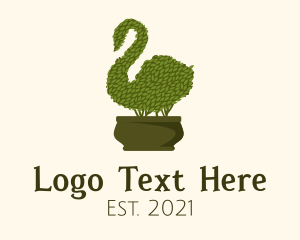 Swan - Swan Topiary Plant logo design