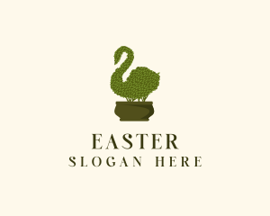 Swan Topiary Plant Logo