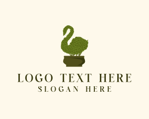 Mallard - Swan Topiary Plant logo design