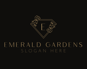 Stylish Floral Diamond logo design