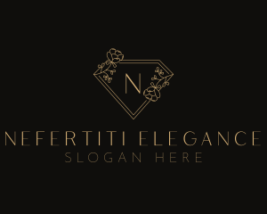 Stylish Floral Diamond logo design