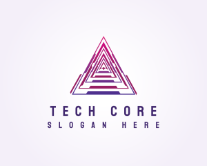 Triangle Tech Pyramid logo design