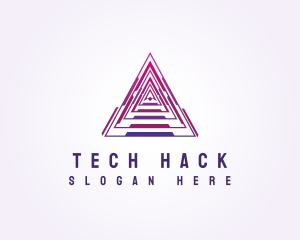 Triangle Tech Pyramid logo design