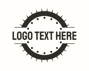 Factory - Spike Gear Mechanical Badge logo design