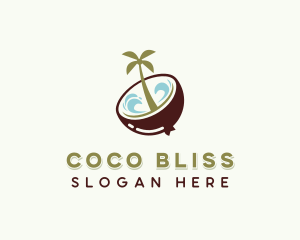 Coconut - Healthy Organic Coconut logo design