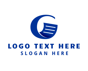 Blogging - Blue Document Letter G logo design