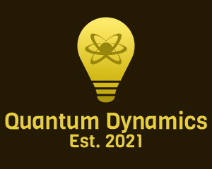 Physics - Atom Light Bulb logo design