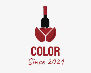 Wine Bottle - Wine Liquor Bottle logo design