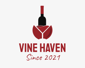 Wine Liquor Bottle  logo design