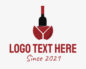 Liquor Store - Wine Liquor Bottle logo design
