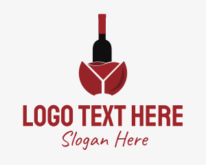 Wine Liquor Bottle  Logo
