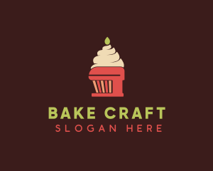 Baker Cupcake Mixer logo design