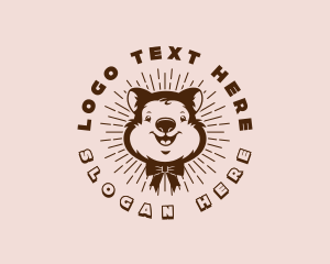 Thylacine - Cute Australian Quokka logo design