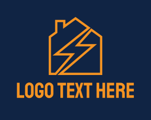 Electrician - House Electric Line Art logo design