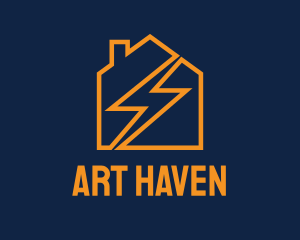 House Electric Line Art logo design