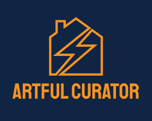 House Electric Line Art logo design