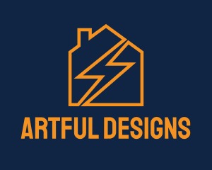 House Electric Line Art logo design