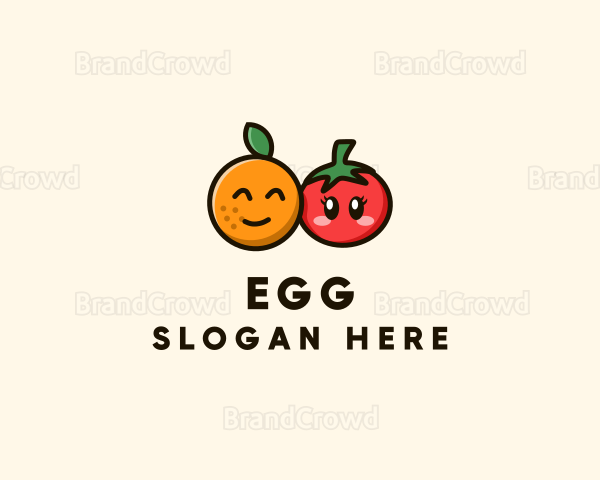 Orange Tomato Fruit Logo