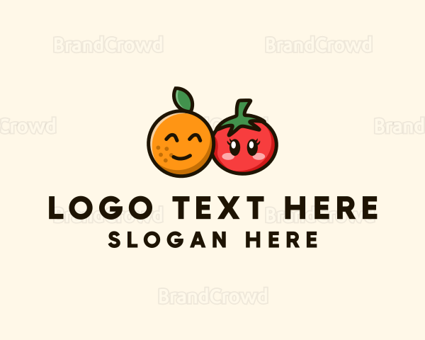 Orange Tomato Fruit Logo