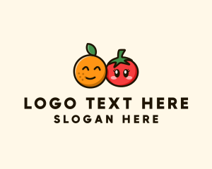 Kids Channel - Orange Tomato Fruit logo design