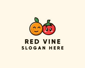 Tomato - Orange Tomato Fruit logo design