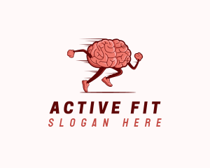 Running Active Brain logo design