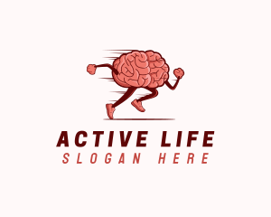 Running Active Brain logo design