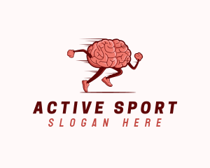 Running Active Brain logo design