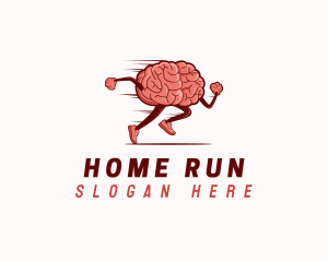 Running Active Brain logo design