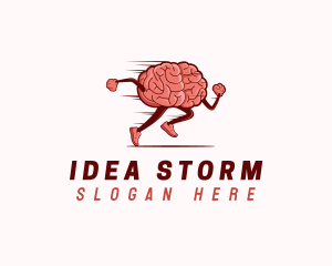 Running Active Brain logo design