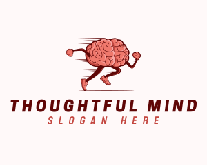 Thinking - Running Active Brain logo design