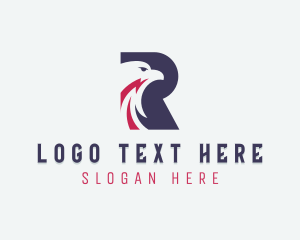 Lettermark - Airline Eagle Letter R logo design