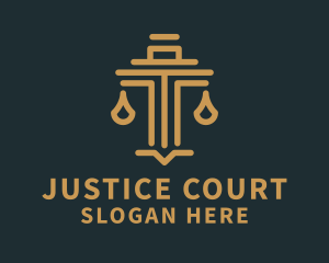 Court - Justice Court Scale logo design