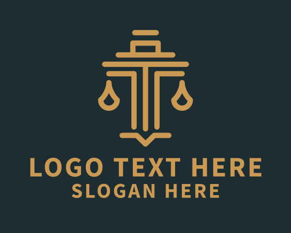 Court - Justice Court Scale logo design