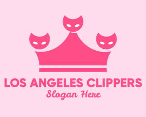 Pet Care - Pink Crown Kittens logo design