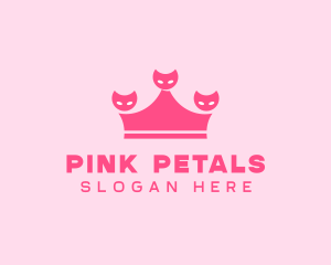 Pink Crown Kittens logo design