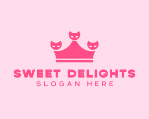 Pink Crown Kittens logo design