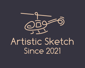 Drawing - Beige Chopper Line Art logo design