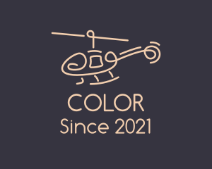 Pilot School - Beige Chopper Line Art logo design