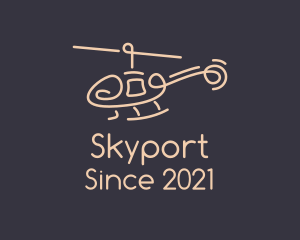 Airport - Beige Chopper Line Art logo design